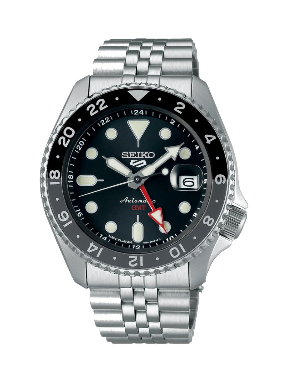 Seiko 5 GMT "Bruce Wayne" Black Grape &mdash; SSK001K1